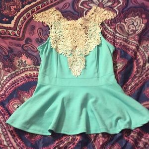 SOLD! High neck peplum top